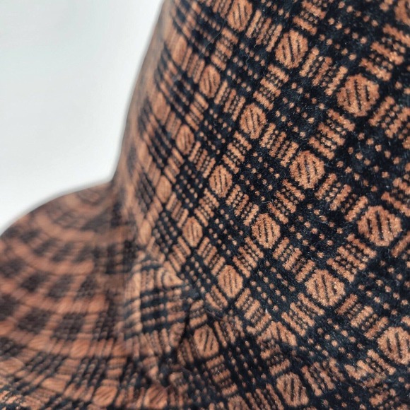 True Gear 100% Wool Fedora Brown Black Plaid Tweed - Picture 6 of 12